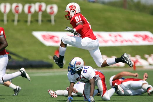 football player jumping