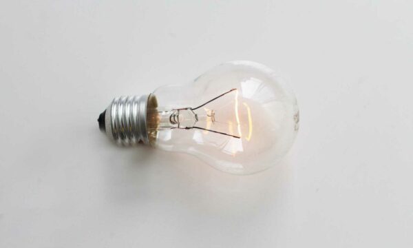 light bulb on white background