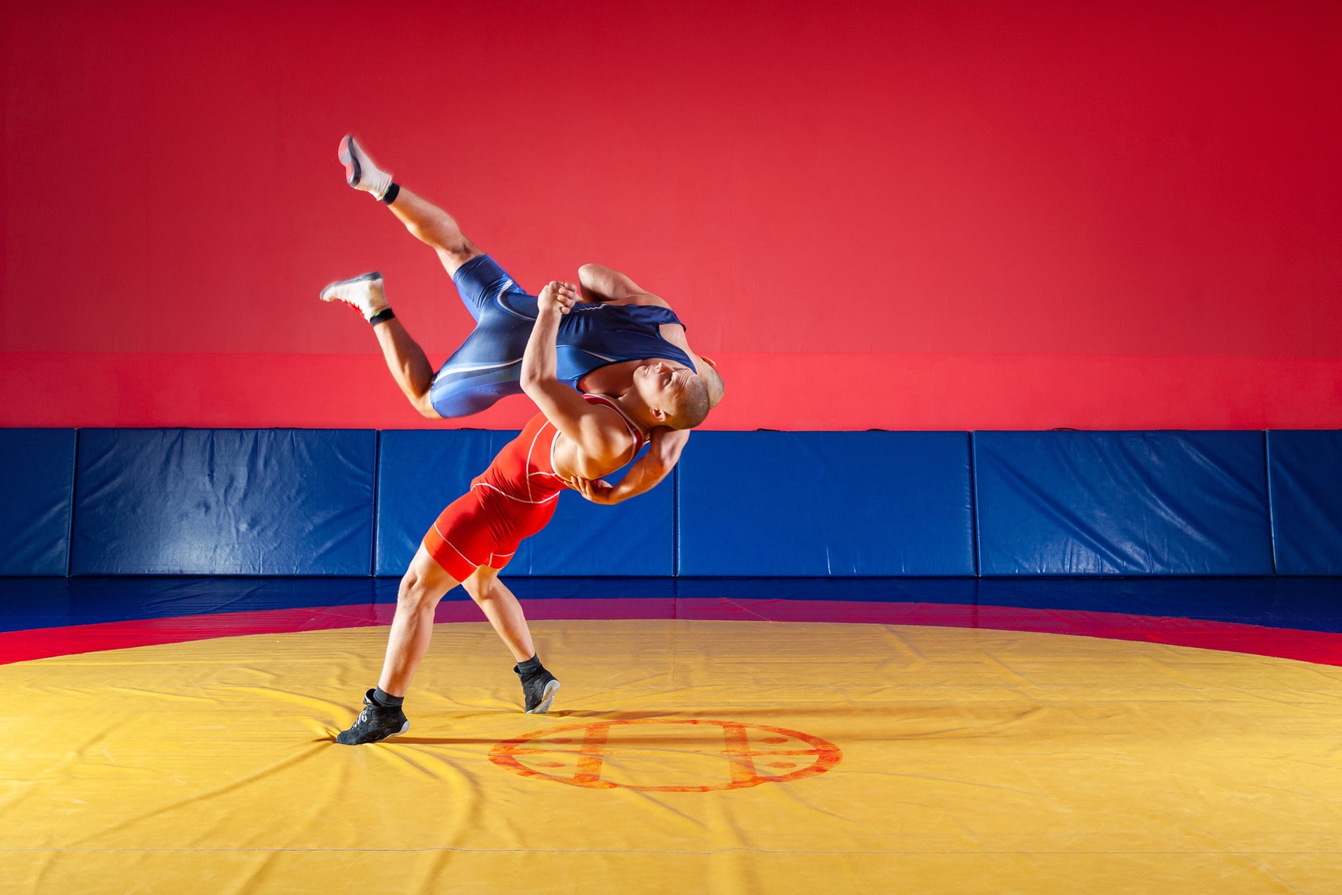 Two men wrestling